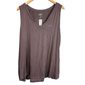 Maurices 24/7 Women's Casual Brown v- neck sleeveless Tank Top size 2x NWT